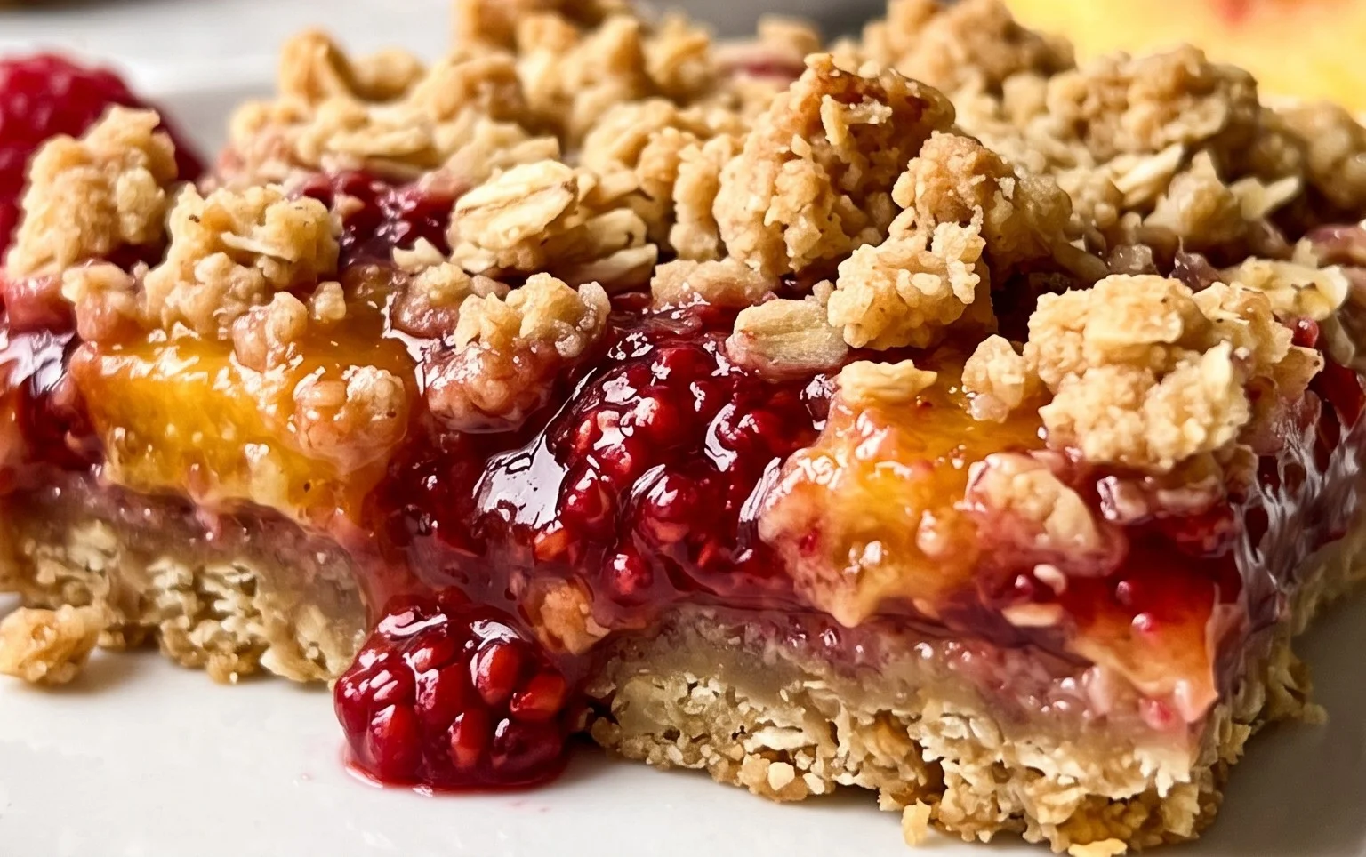 Peach & Raspberry Crumb Bars
