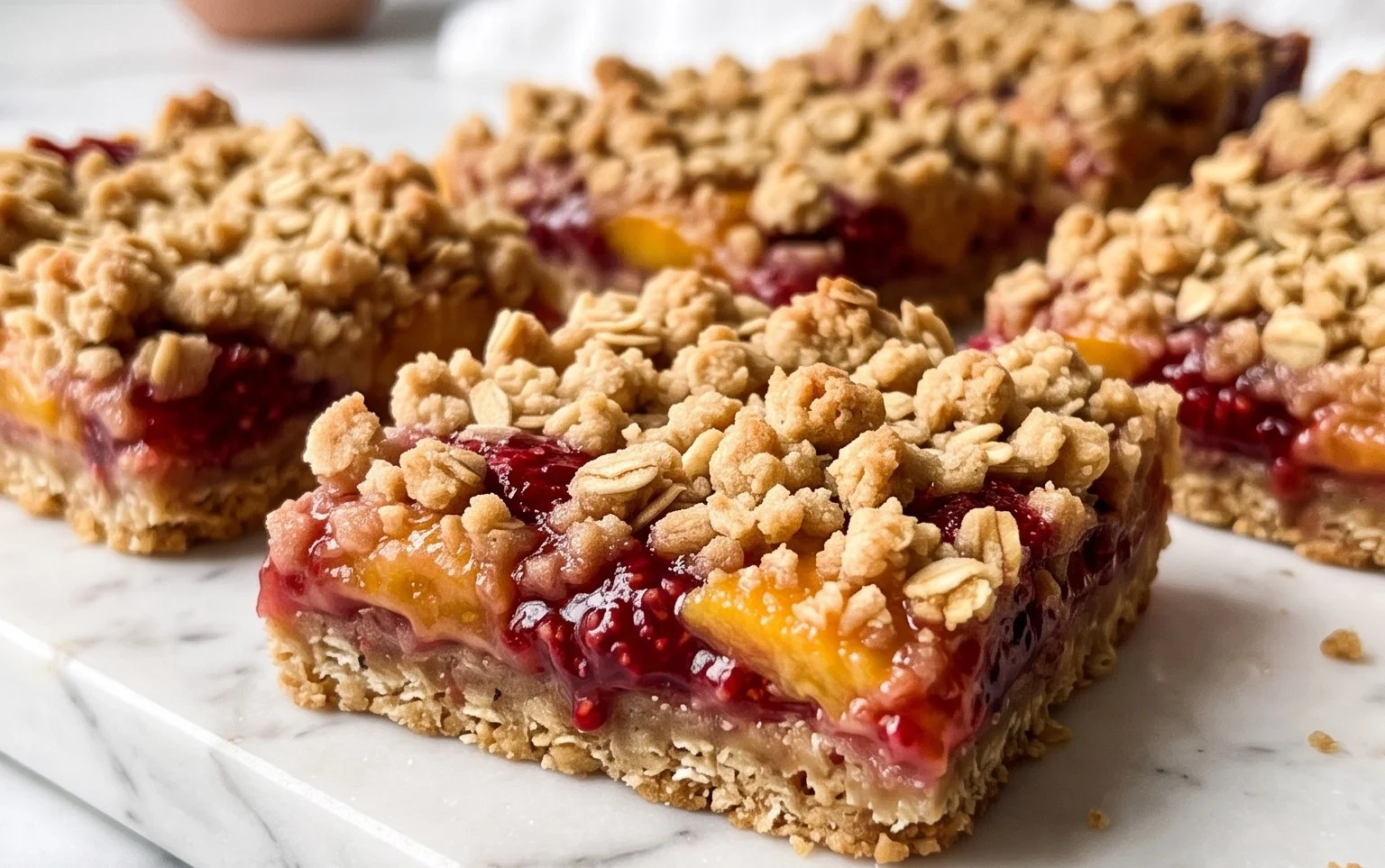 Pfirsich Himbeer Streusel Riegel: Sommer Genuss Rezept
