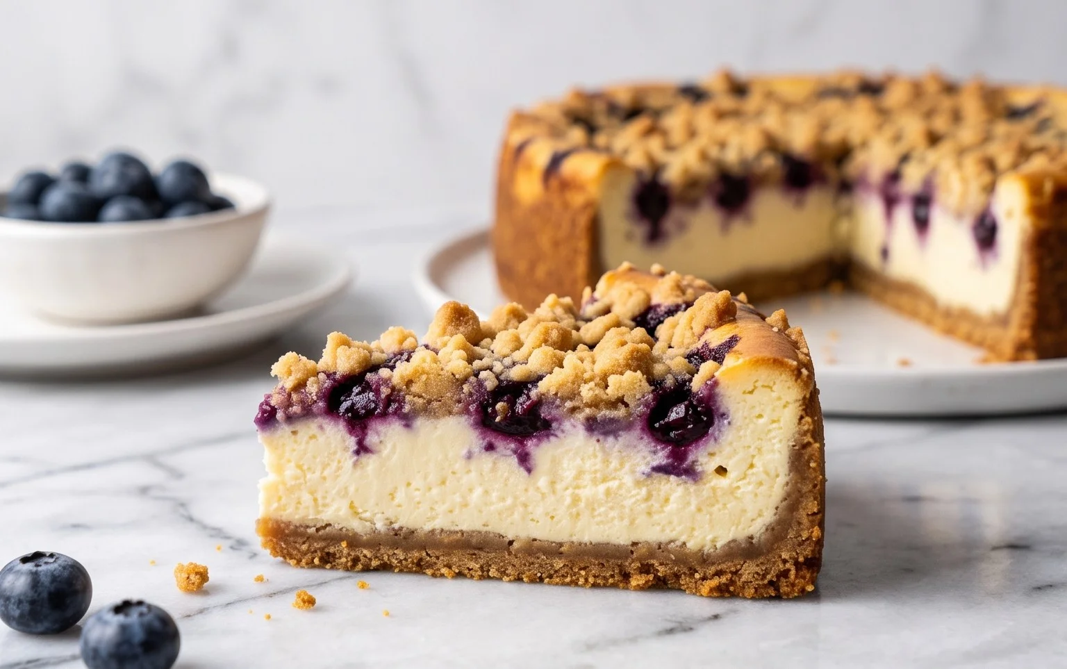 Heidelbeer-Streusel-Käsekuchen: Sommerlich & cremig